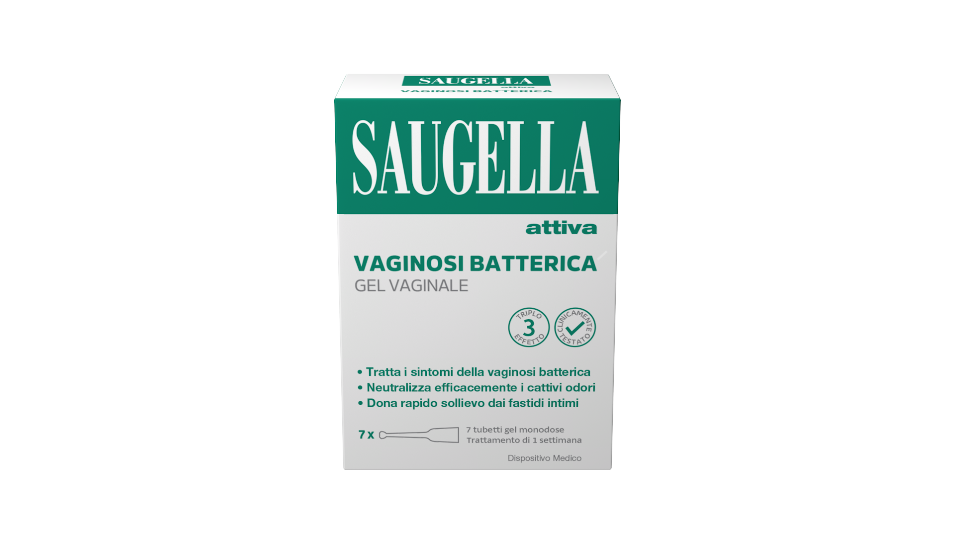 Saugella Attiva - Gel Vaginale Per Vaginosi Batterica 7 Tubi Monodose Da 5 ml