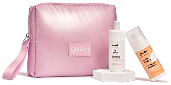 Goovi Cofanetto Regalo Natale Vitamina C Siero Viso C Me Glow + Crema + Pochette Omaggio