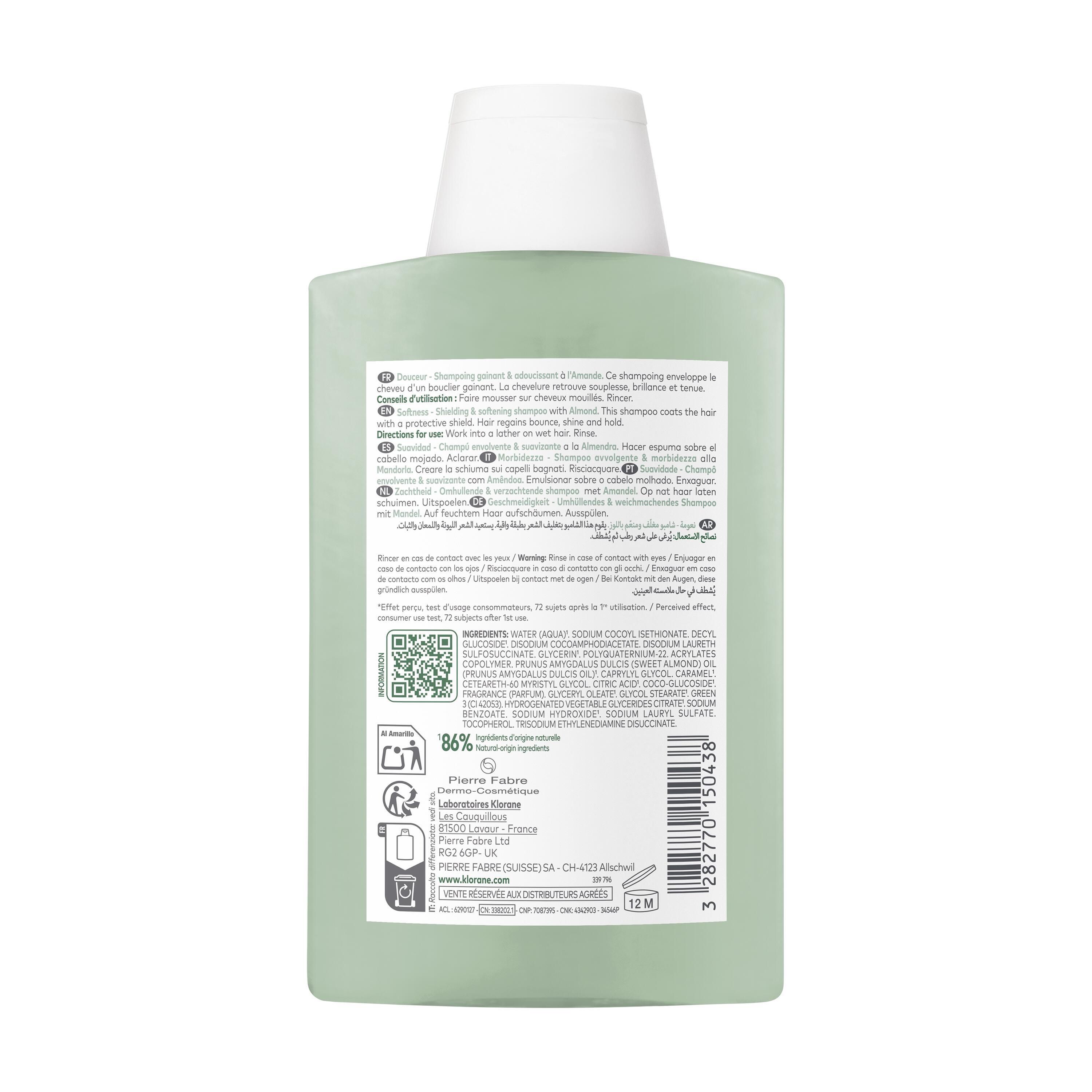 Klorane - Shampoo Avvolgente Alla Mandorla Per Tutti I Tipi Di Capelli 200 ml
