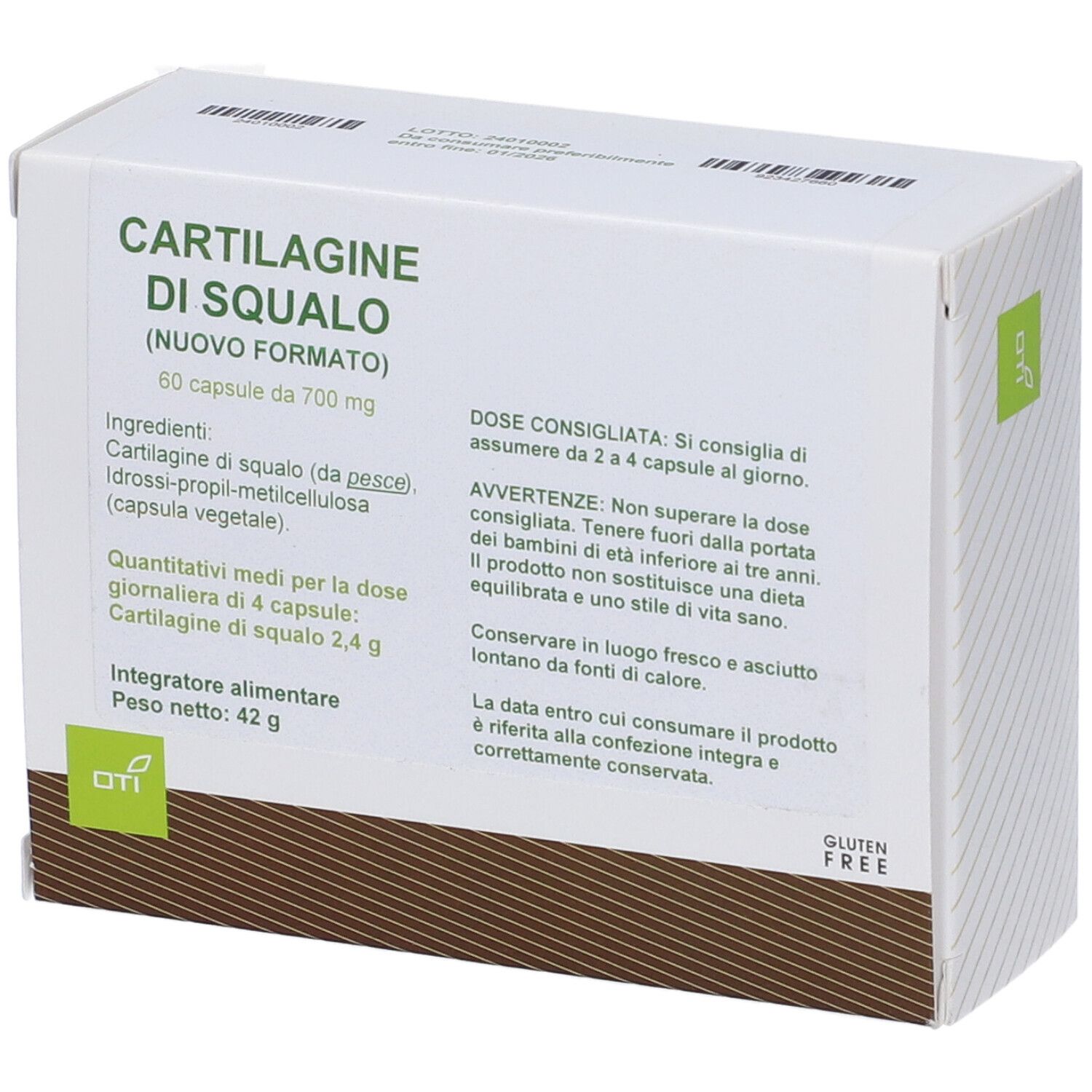 Oti Cartilagine Di Squalo Polvere Integratore Per La Cartilagine 60 Capsule