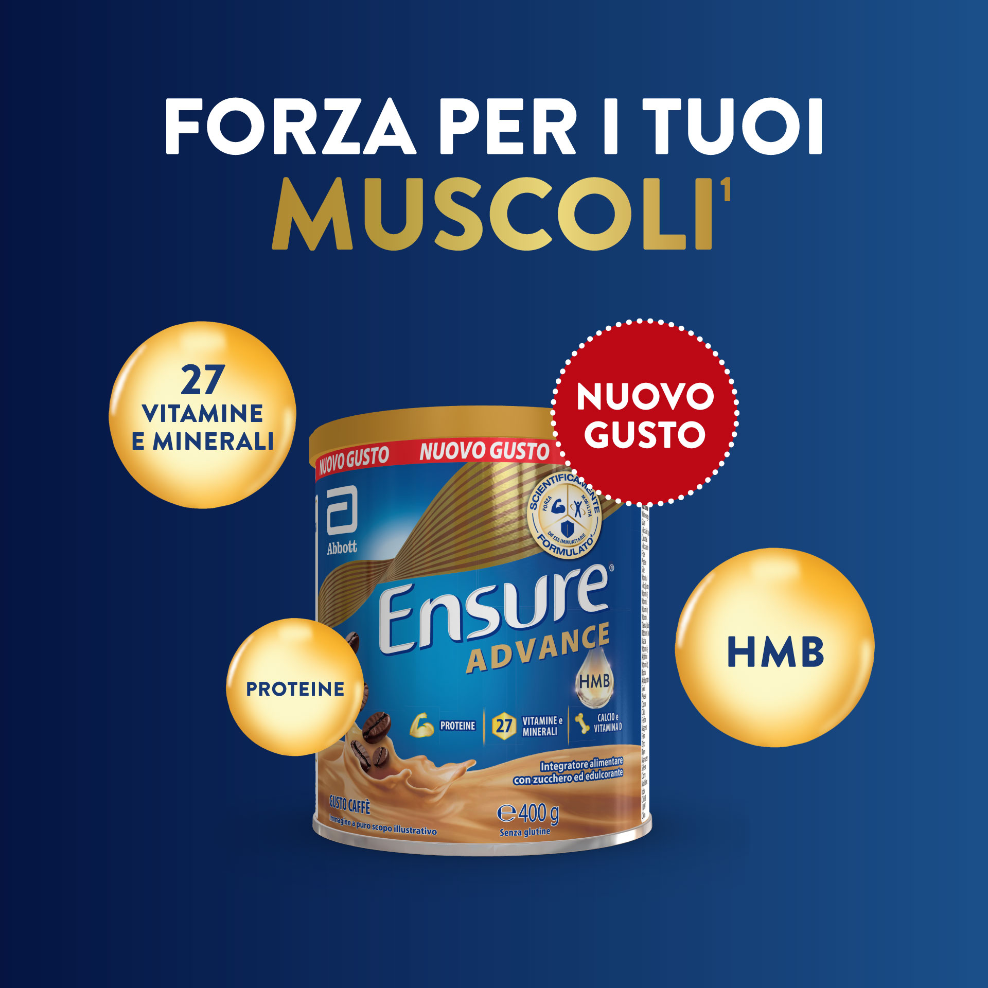 Ensure Advance Gusto Caffè 400 g - Integratore Di Vitamine E Minerali