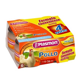 Plasmon Omogeneizzato pollo e cereali 4+ mesi 4x80g Plasmon Omogeneizzato pollo e cereali 4+ mesi 4x80g