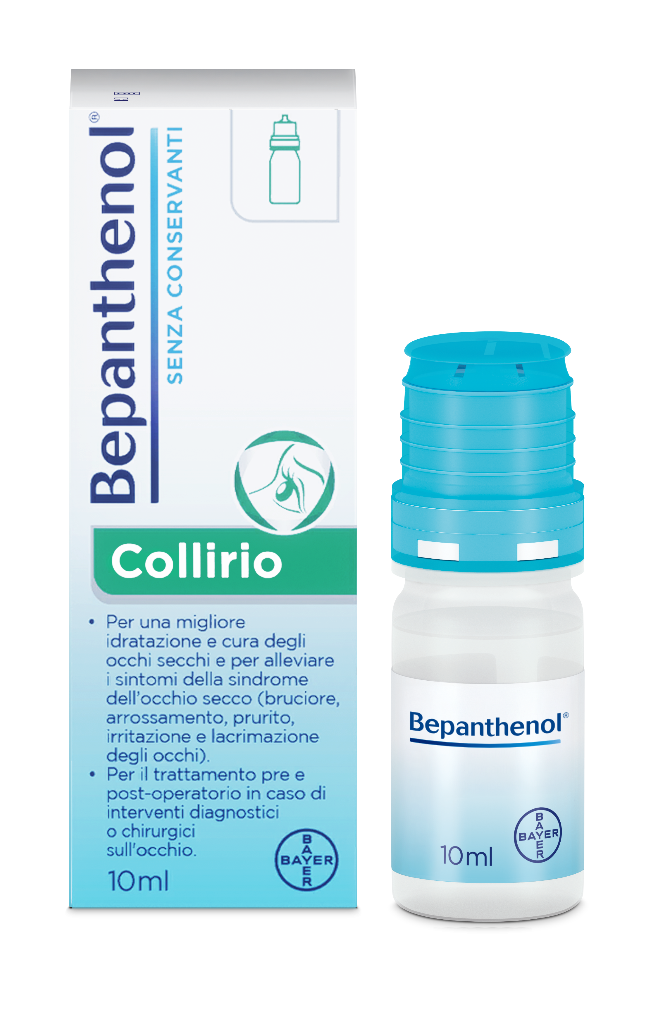 Bepanthenol Collirio 10 ml - Trattamento Idratante Per Occhi Secchi