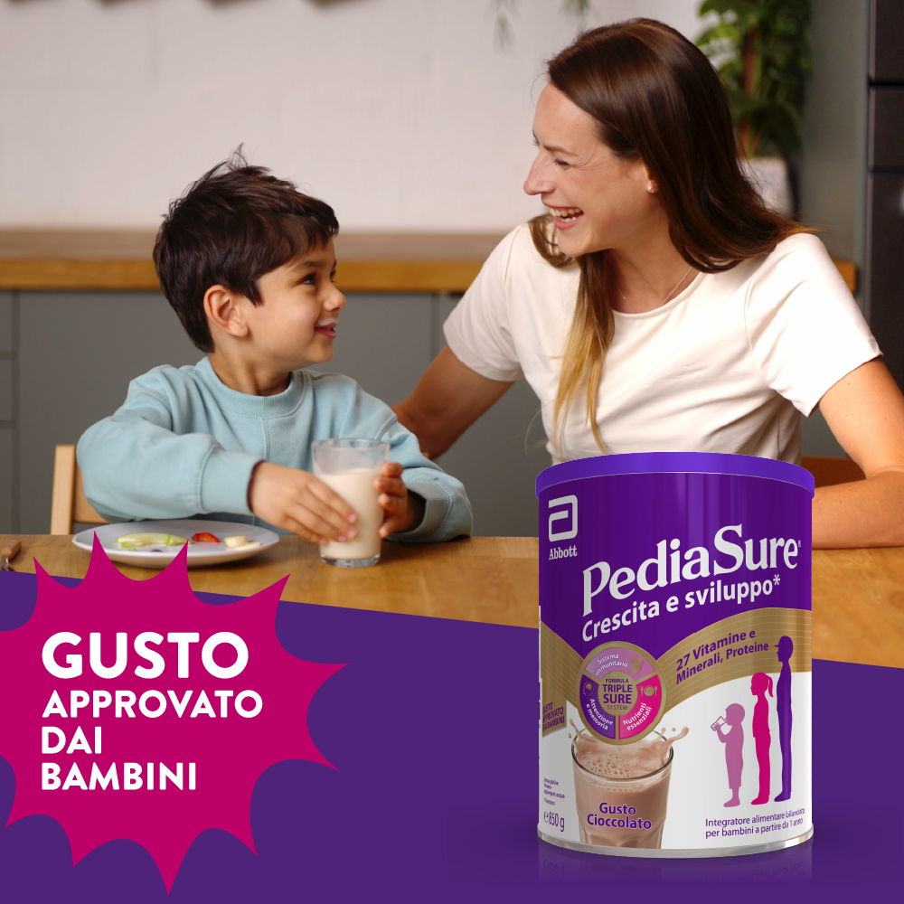 Pediasure Crescita E Sviluppo Integratore Multivitaminico Per Bambini Formato 850g Gusto Cioccolato