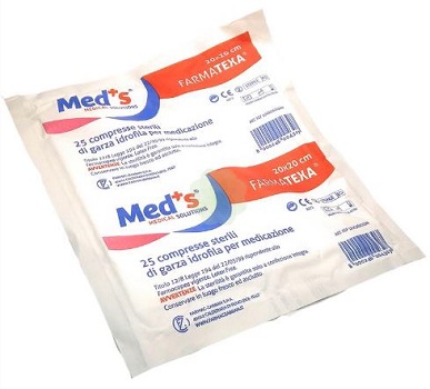 Med's Garza 12/8 Idrofila Tagliata In Compresse Stese 20 x 20 cm 25 Pezzi