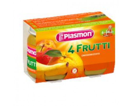 Plasmon Omogeneizzato 4 Frutti 6 vasetti da 104 g Plasmon Omogeneizzato 4 Frutti 6 vasetti da 104 g