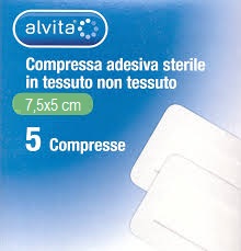 Alvita Compressa  di Garza Sterile  7,2x5cm 5 Pezzi