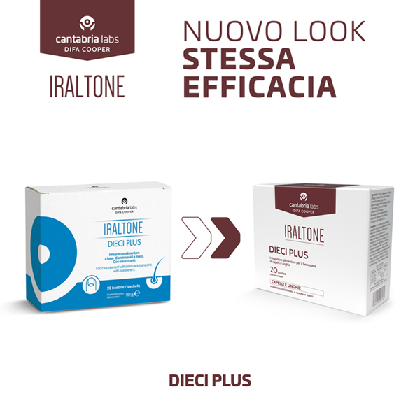 Cantabria Labs Difa Cooper Iraltone Dieci Plus 20 Bustine - Integratore Per Capelli E Unghie