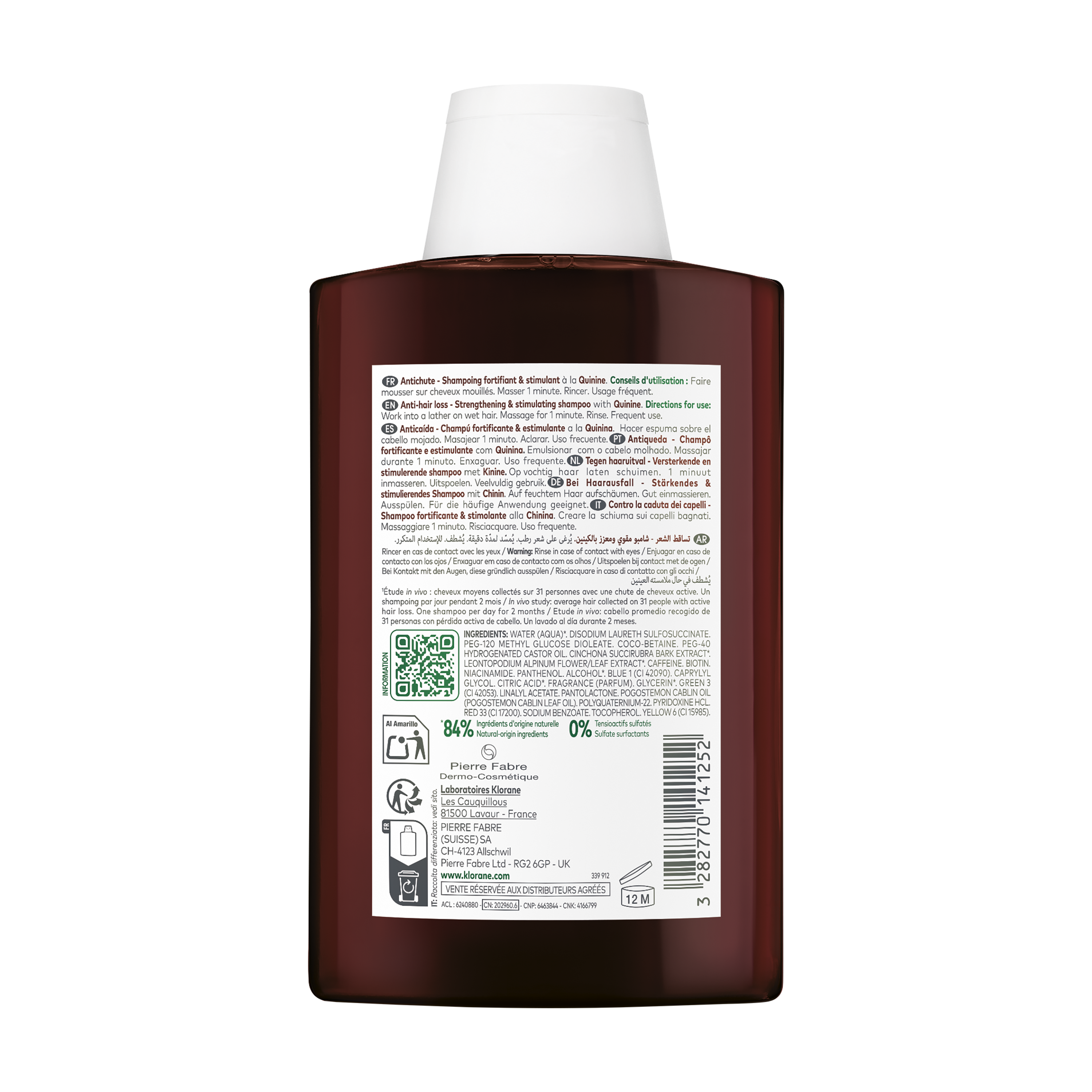 Klorane Shampoo alla Chinina E Stella Alpina Bio Caduta Capelli 200ml