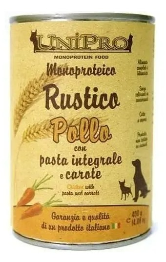 UNIPRO CANE RUSTICO POLLO PASTA CAROTE 400GR (lattina)