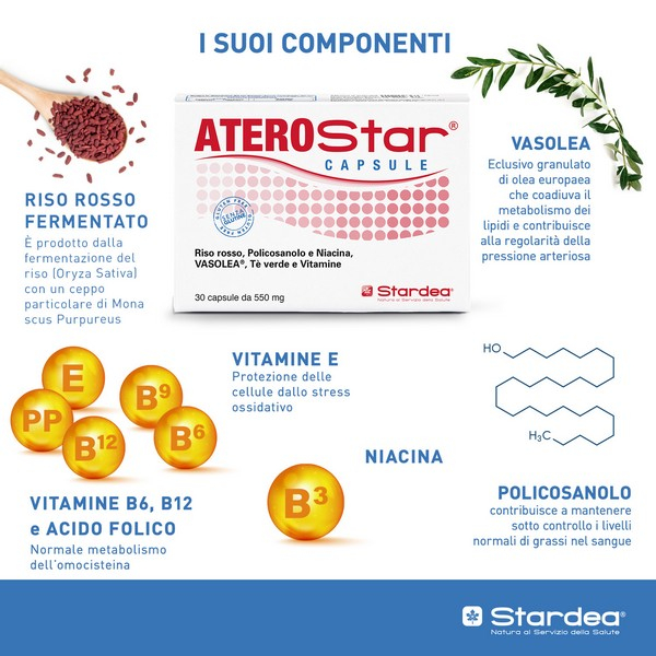 Aterostar Integratore Per Controllo Colesterolo 30 Capsule Aterostar Integratore Per Controllo Colesterolo 30 Capsule