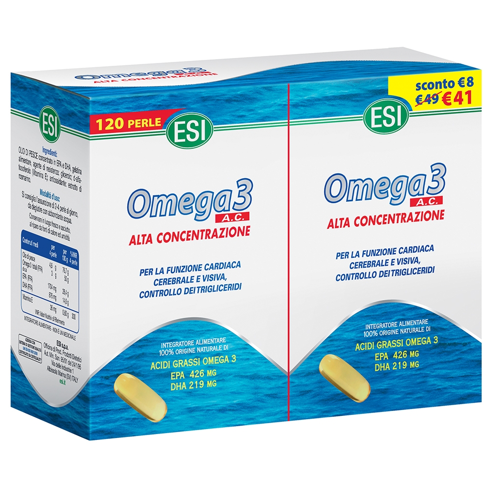 Omega 3 A.C. Esi - Integratore per la funzione cardiaca - 120 perle Omega 3 A.C. Esi - Integratore per la funzione cardiaca - 120 perle