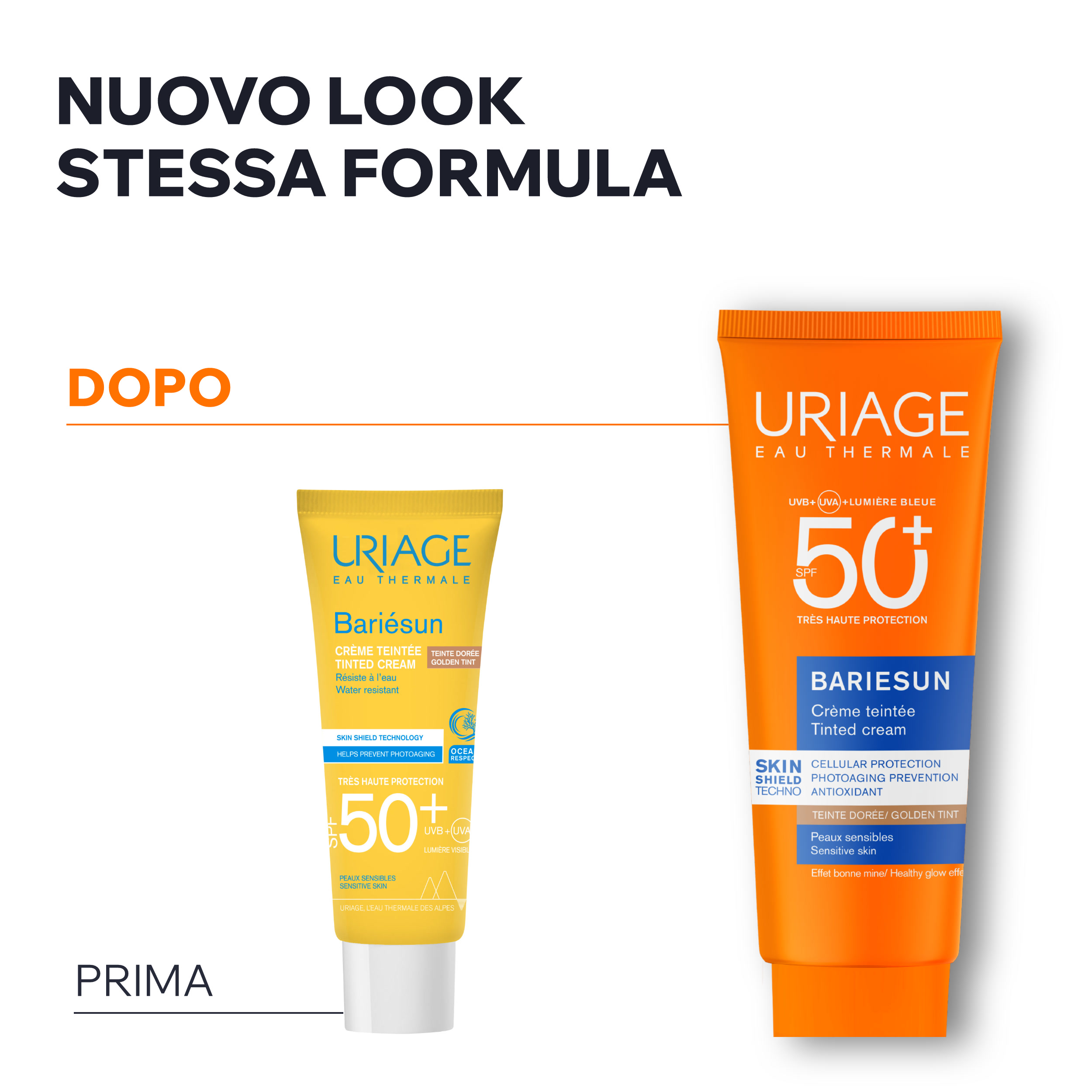 Uriage - Bariésun Crema Colorata SPF50+ Protezione Solare Viso 50 ml - Tonalità Dorata