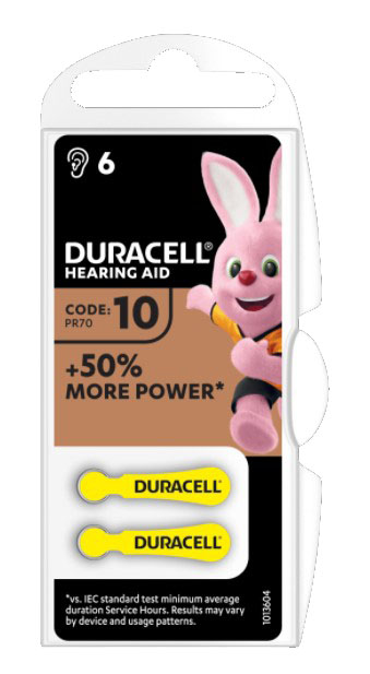 Duracell EasyTab 10 Giallo Batterie Apparecchio Acustico 6 Batterie Duracell EasyTab 10 Giallo Batterie Apparecchio Acustico 6 Batterie