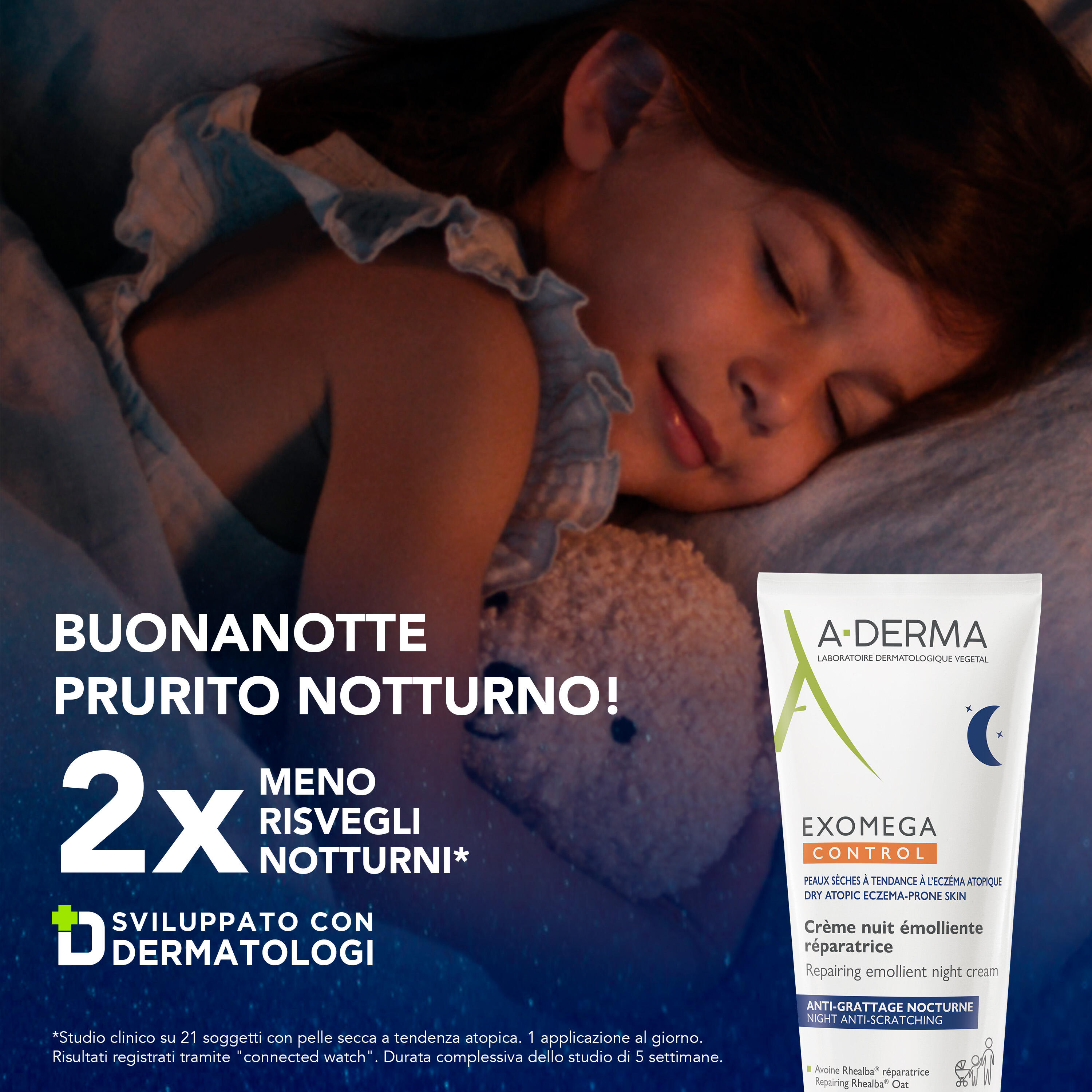 A-Derma Exomega Control - Crema Notte Emolliente Ristrutturante 200 ml
