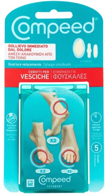 Compeed Cerotti Per Vesciche, A Lunga Durata E Guarigione Veloce - Pack Misto, 5 Cerotti Compeed Cerotti Per Vesciche, A Lunga Durata E Guarigione Veloce - Pack Misto, 5 Cerotti