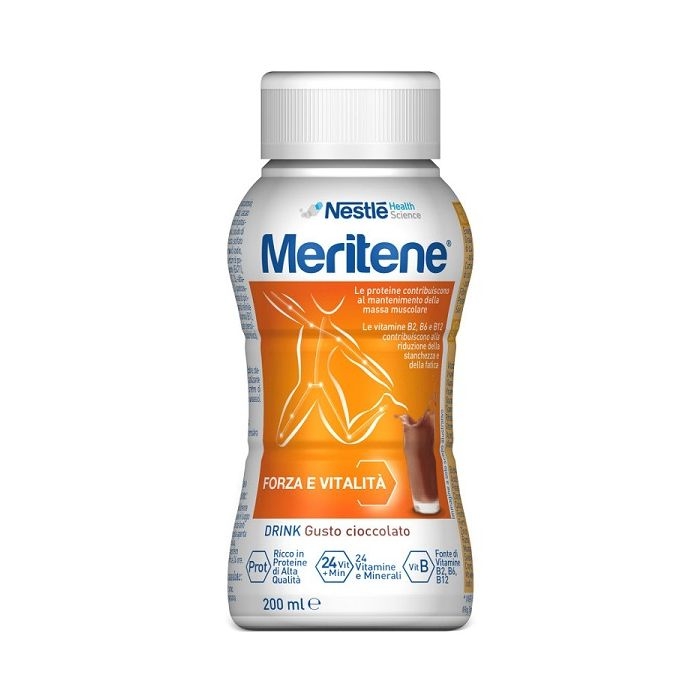 Meritene Protein Drink Cioccolato Bevanda Proteica con Vitamine Minerali 200 ml 