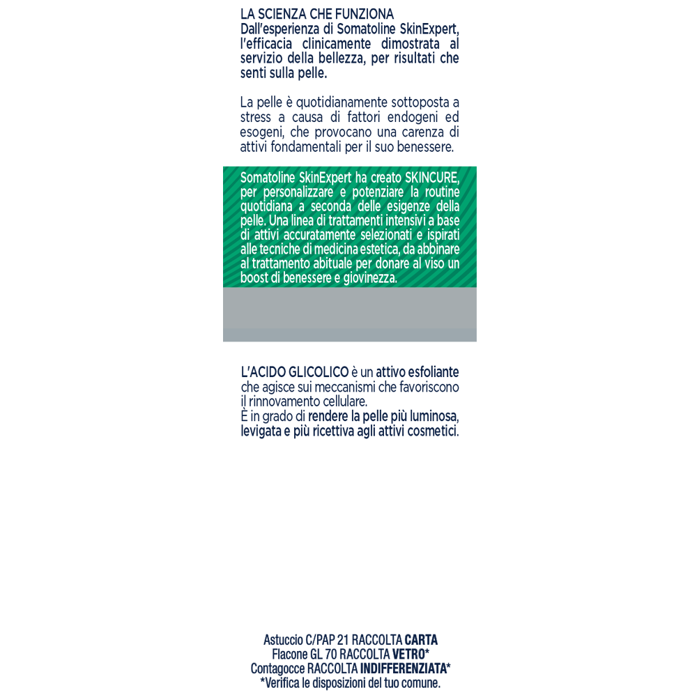 Somatoline SkinExpert, Skincure Booster Peeling - Glicolico 4,5%, Siero Viso Esfoliante, Acido Glicolico 30ml Somatoline SkinExpert, Skincure Booster Peeling - Glicolico 4,5%, Siero Viso Esfoliante, Acido Glicolico 30ml