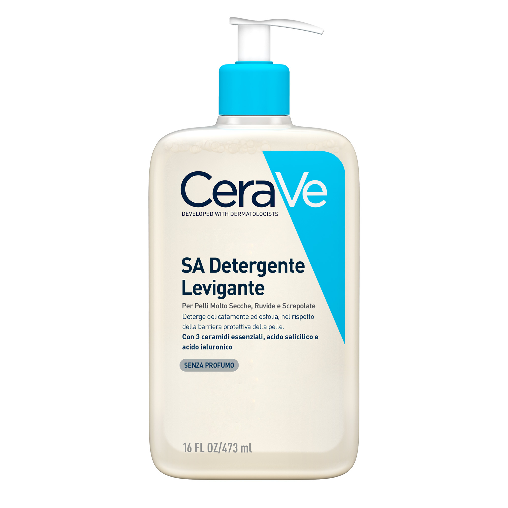 CeraVe Detergente con texture gel non schiumoso che deterge, esfolia e leviga la pelle, proteggendola 473 ml