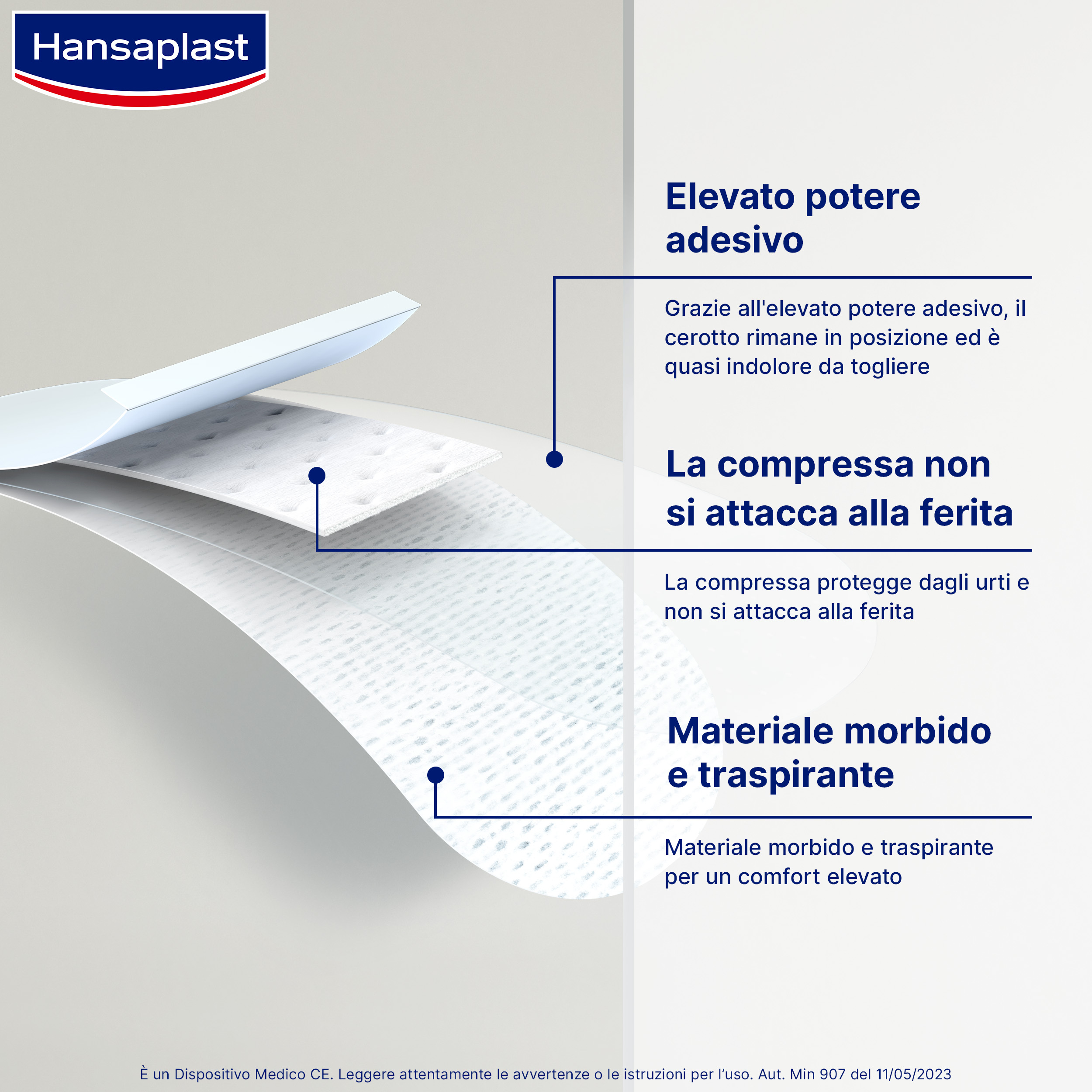 Hansaplast Cerotti Sensitive XL, Cerotti medicazione per ferite medio-grandi, 5 pezzi da 6 x 7 cm