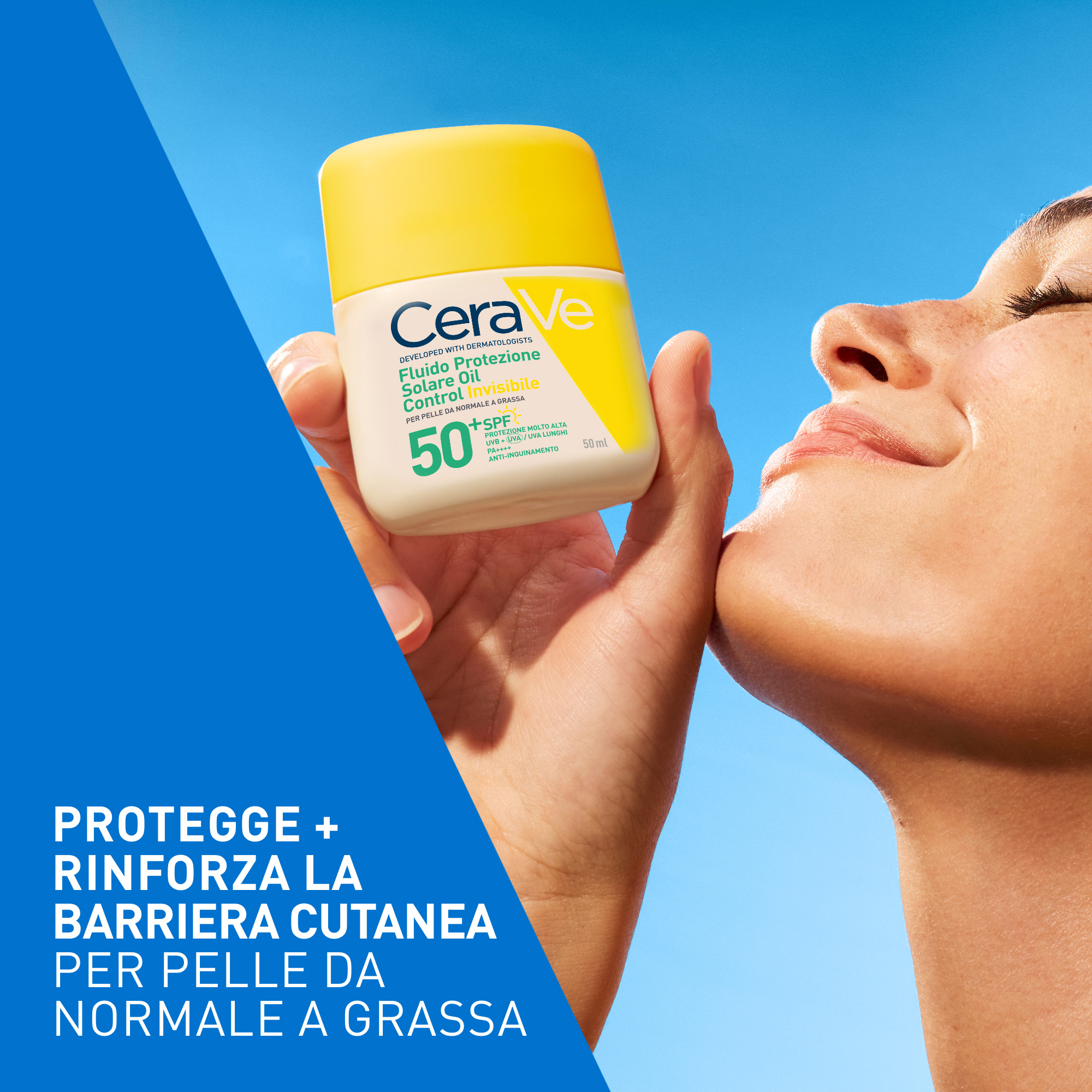 CeraVe Fluido Oil Control Invisibile - Protezione Solare SPF50+ Viso 50 ml