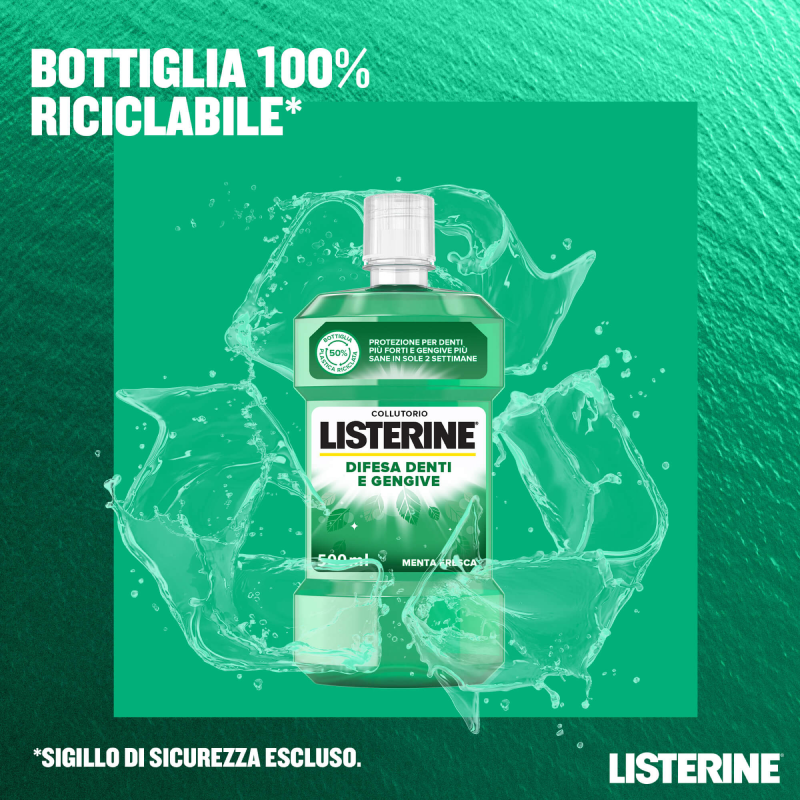 Listerine Difesa Denti e Gengive gusto menta fresca 500ml OFFERTAX2