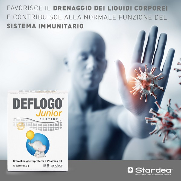 Deflogo Junior Integratore Con Bromelina 10 Bustine Deflogo Junior Integratore Con Bromelina 10 Bustine