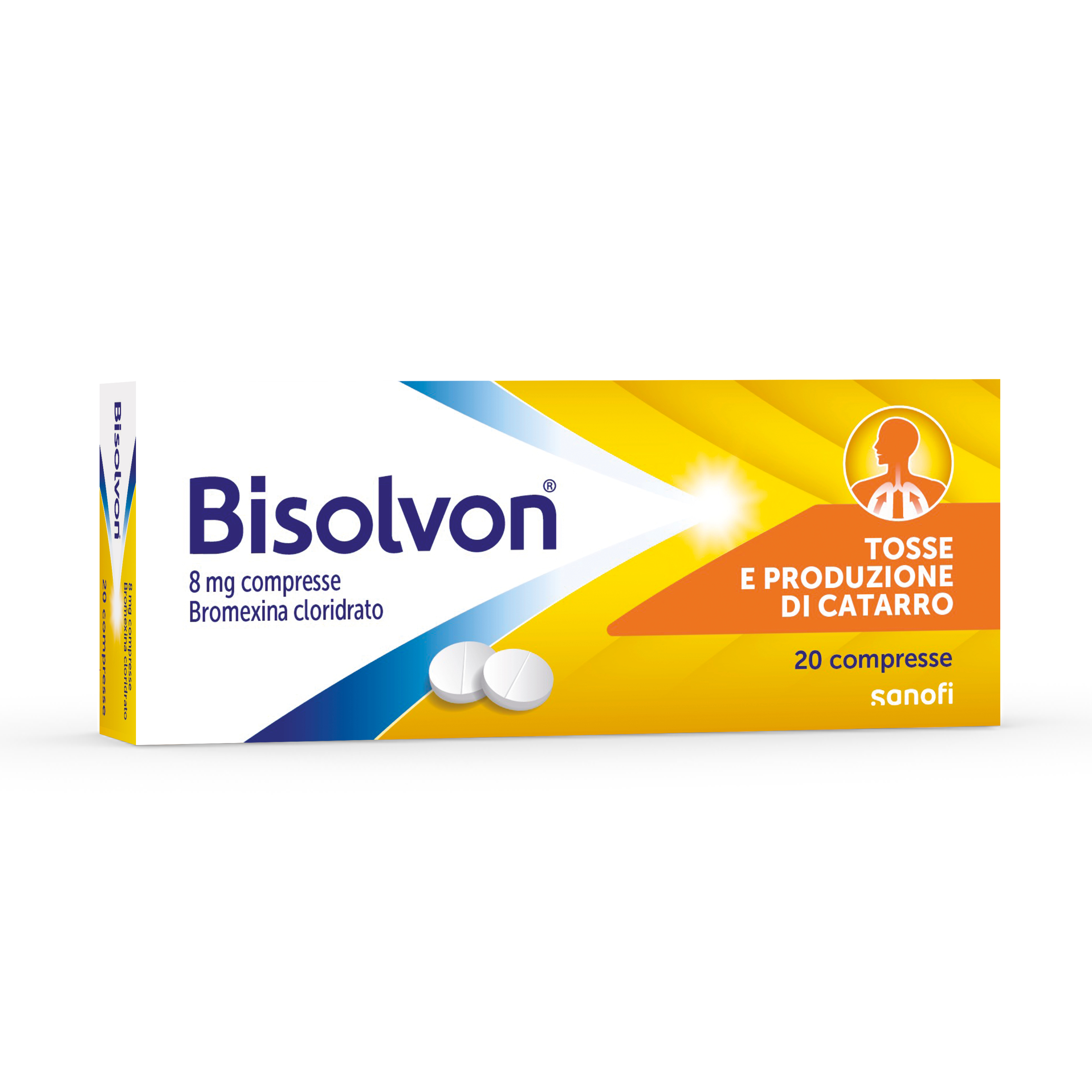 Bisolvon - Mucolitico per tosse grassa - 20 compresse - 8 mg Bisolvon - Mucolitico per tosse grassa - 20 compresse - 8 mg