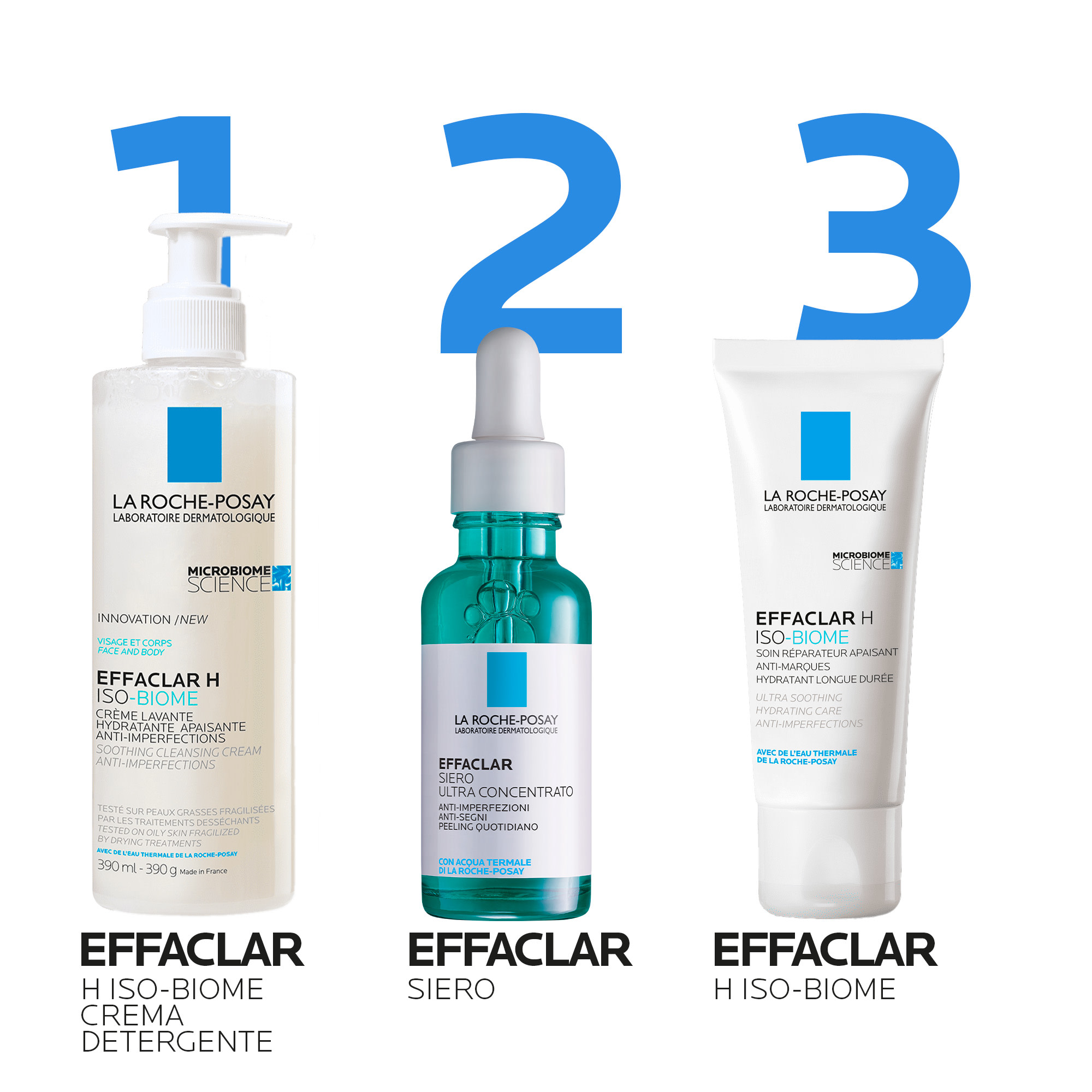 La Roche-Posay Effaclar H Iso-Biome - Crema Detergente Per Pelle Mista, Grassa O A Tendenza Acneica 400 ml