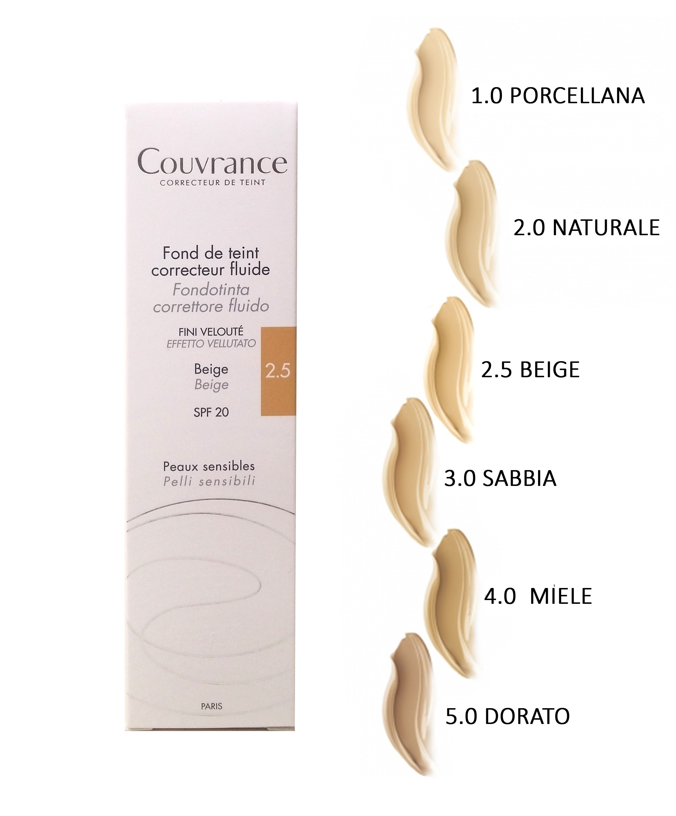 Avène Couvrance Fondotinta Correttore SPF 20 Fluido Beige 30 ml Avène Couvrance Fondotinta Correttore SPF 20 Fluido Beige 30 ml