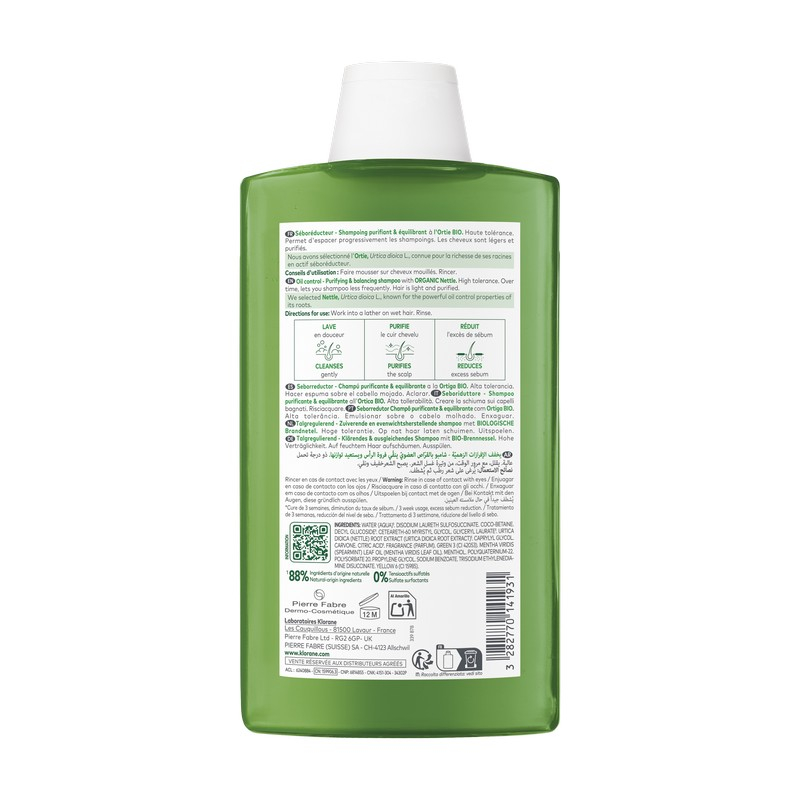 KLORANE SH ORTICA T20 400ML KLORANE SH ORTICA T20 400ML