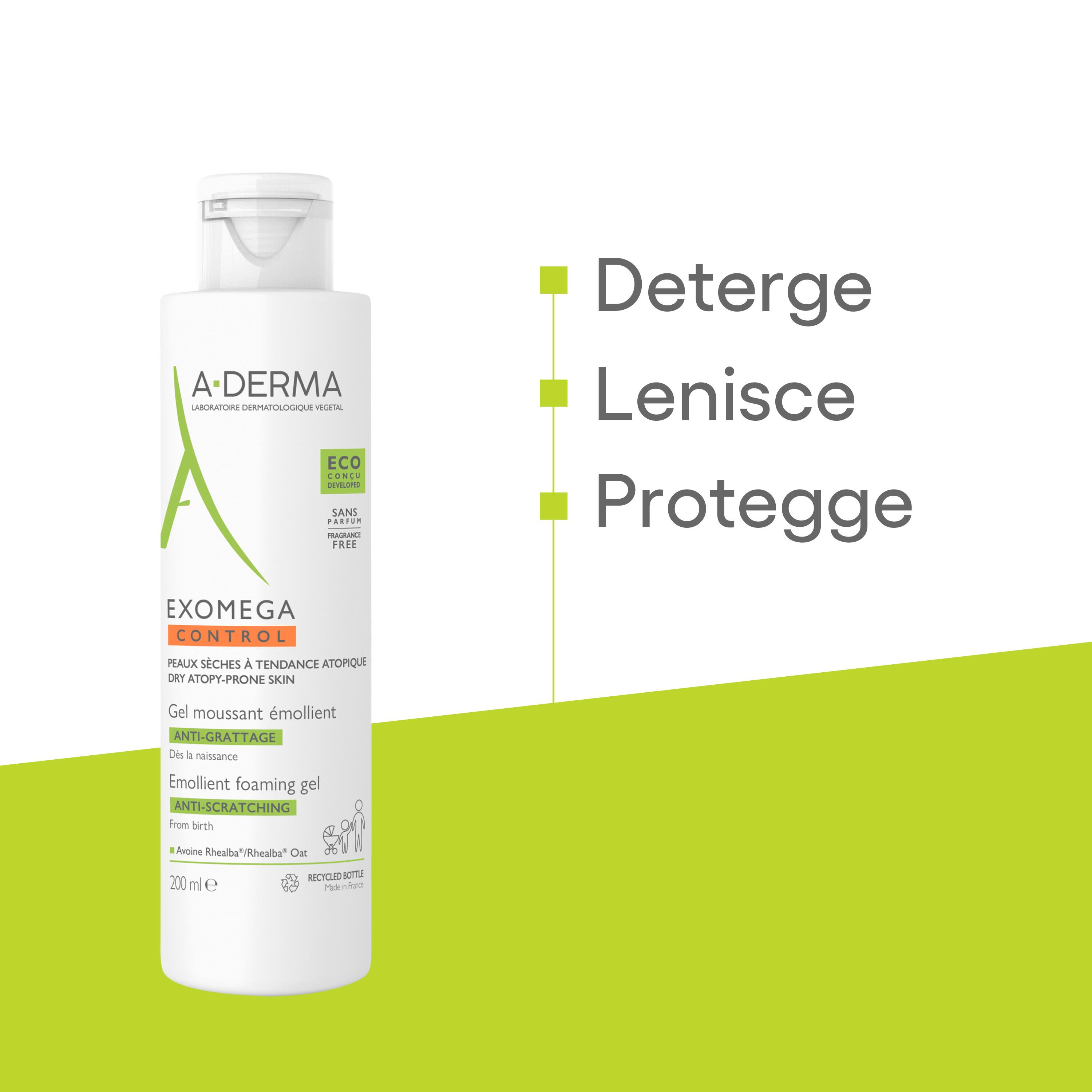 A-Derma Exomega Control - Gel Detergente Emolliente Per Pelle Secca A Tendenza Atopica 200 ml