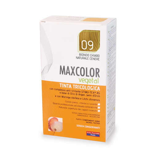 Maxcolor Vegetal Tinta 09 Biondo Chiaro Naturale Cenere Maxcolor Vegetal Tinta 09 Biondo Chiaro Naturale Cenere