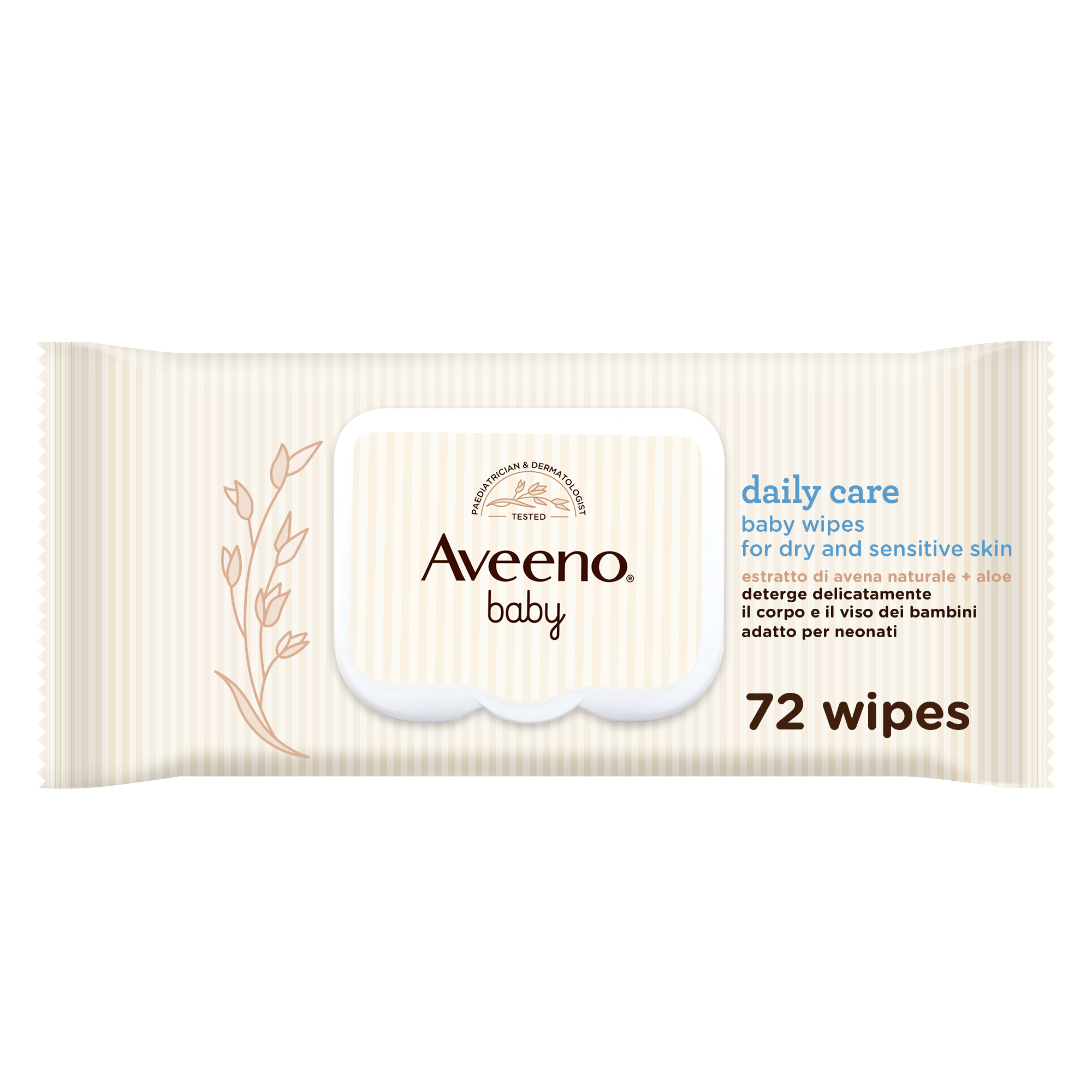 Aveeno Baby Daily Care 72 Salviettine, Salviette neonato e bambino umidificate e delicate Aveeno Baby Daily Care 72 Salviettine, Salviette neonato e bambino umidificate e delicate