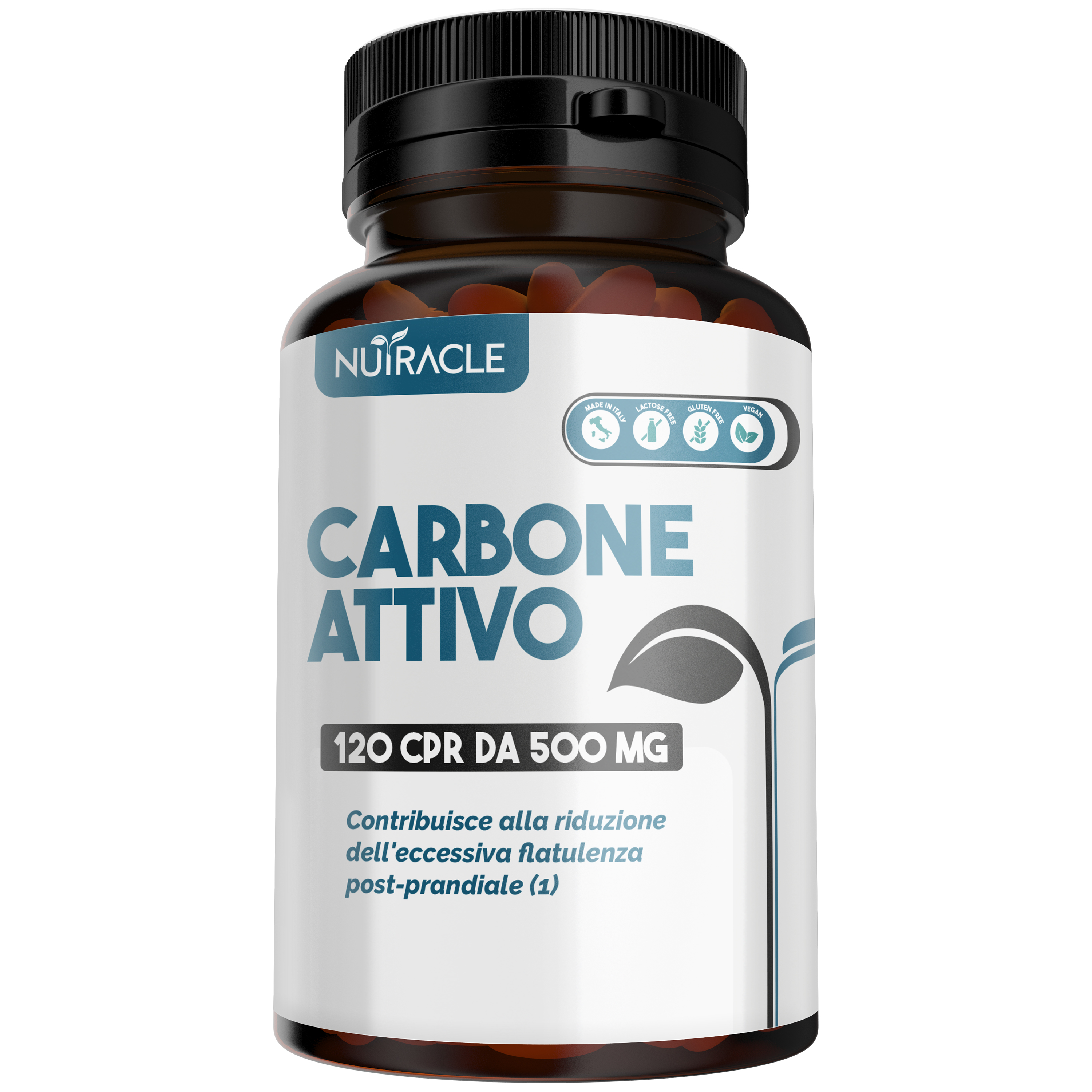 Nutracle Carbone Attivo 120 Compresse - Integratore Per Il Gonfiore Addominale