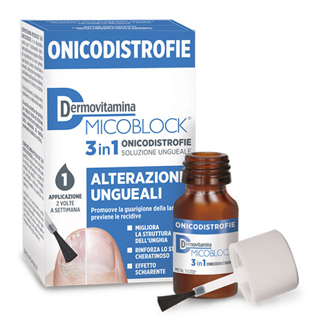 Dermovitamina  MICOBLOCK  3 in 1  ONICODISTROFIE  SOLUZIONE UNGUEALE 7ml