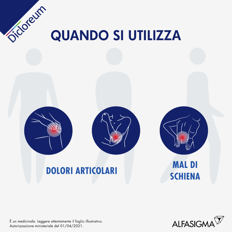 Dicloreum Unidie Cerotti Antinfiammatori per dolori muscolari e dolori articolari - 8 Cerotti 136mg Dicloreum Unidie Cerotti Antinfiammatori per dolori muscolari e dolori articolari - 8 Cerotti 136mg