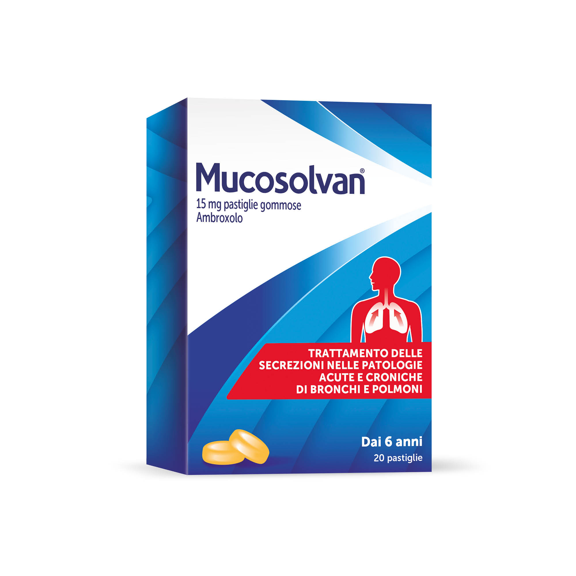 Mucosolvan 15 mg - 20 Pastiglie Gommose Per Il Trattamento Delle Secrezioni Nelle Patologie Acute E Croniche Di Bronchi E Polmoni