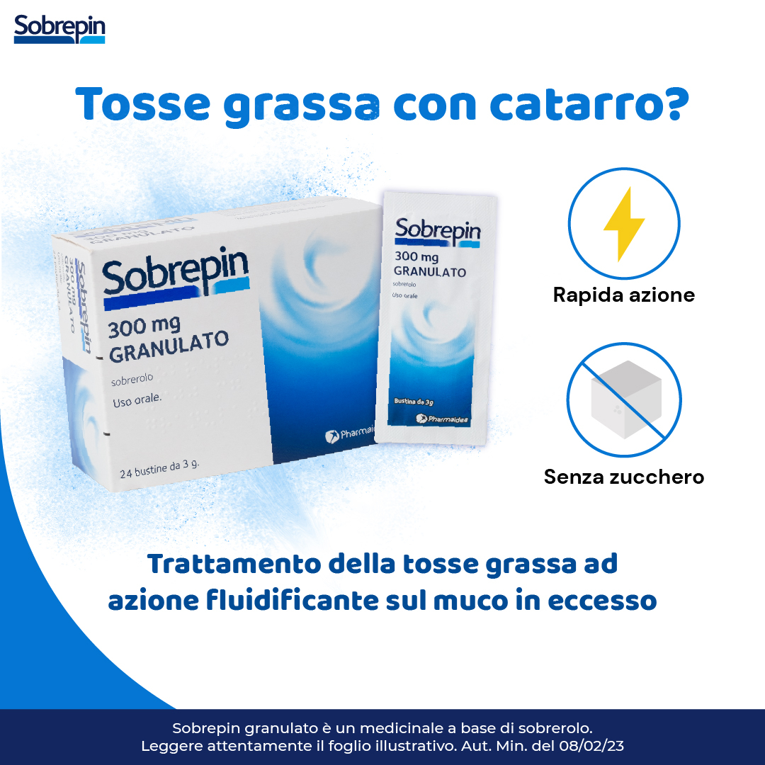 Sobrepin Granulato 300 mg Sobrerolo Tosse 24 Bustine