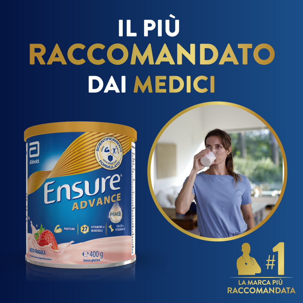 Ensure® Advance Integratore in polvere forza & energia 400g Fragola