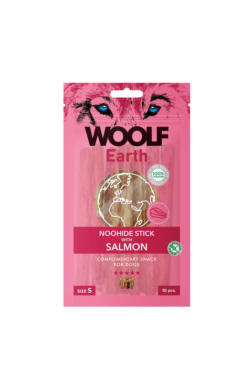 MAST WOOLF CANE SNACK EARTH NOOHIDE STICK SALMONE (S) 90GR