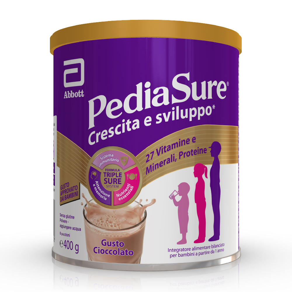 Pediasure Crescita E Sviluppo Integratore Multivitaminico Per Bambini Formato 400g Gusto Cioccolato