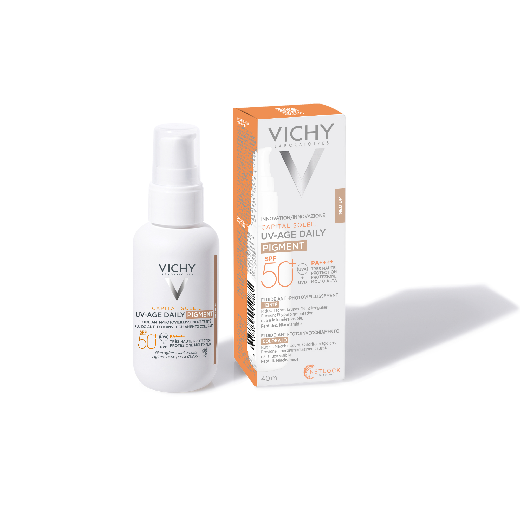 Vichy Capital Soleil UV-Age Daily PIGMENT MEDIUM SPF50+ Protezione elevata 40 ml