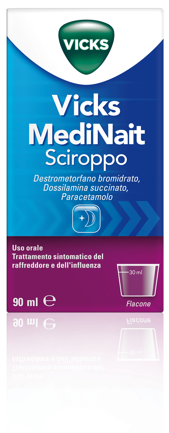 Vicks Medinait Sciroppo Trattamento Raffreddore e Influenza 90 ml Vicks Medinait Sciroppo Trattamento Raffreddore e Influenza 90 ml