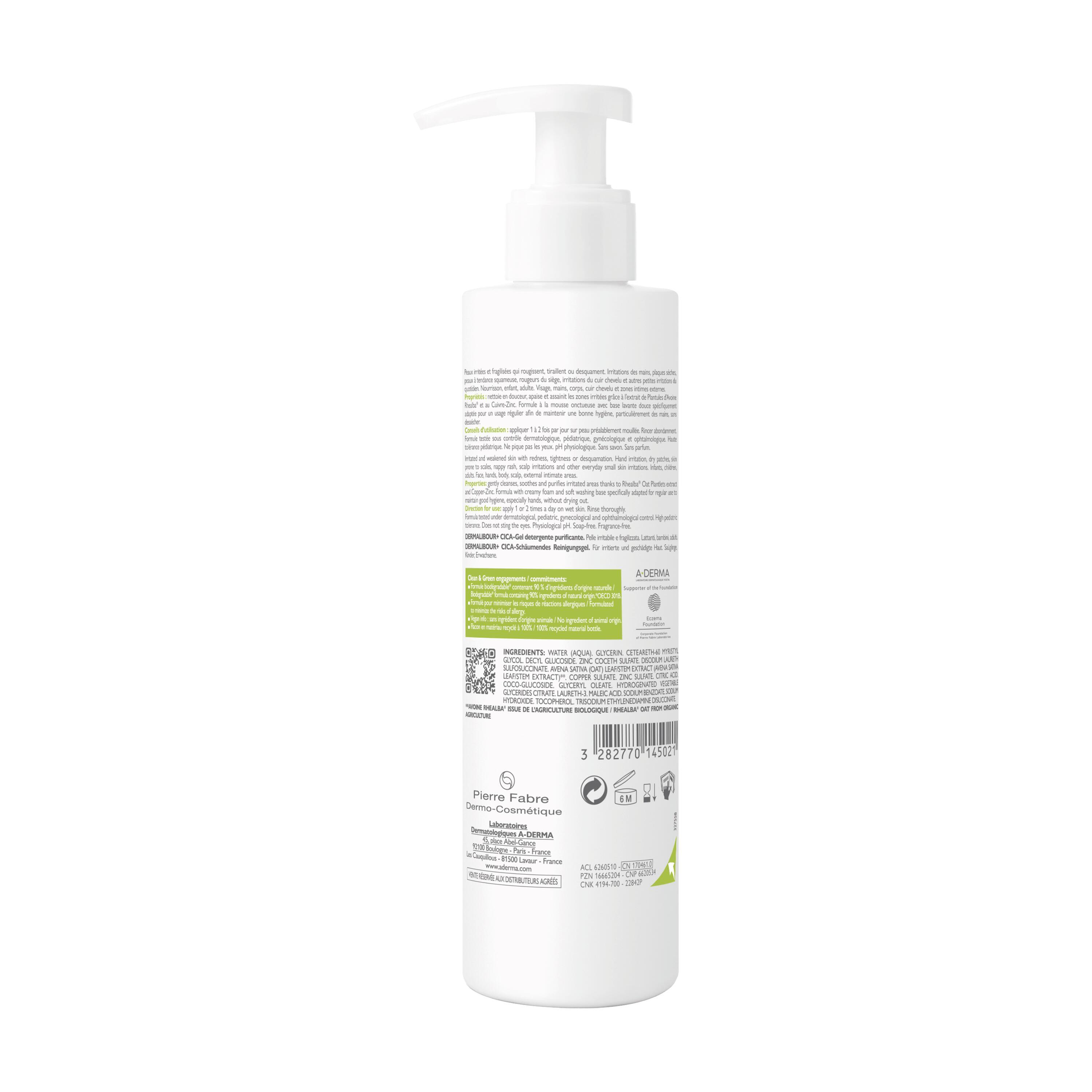 A-Derma Dermalibour+ - Cica Gel Detergente Purificante Per Pelli Irritabili 200 ml