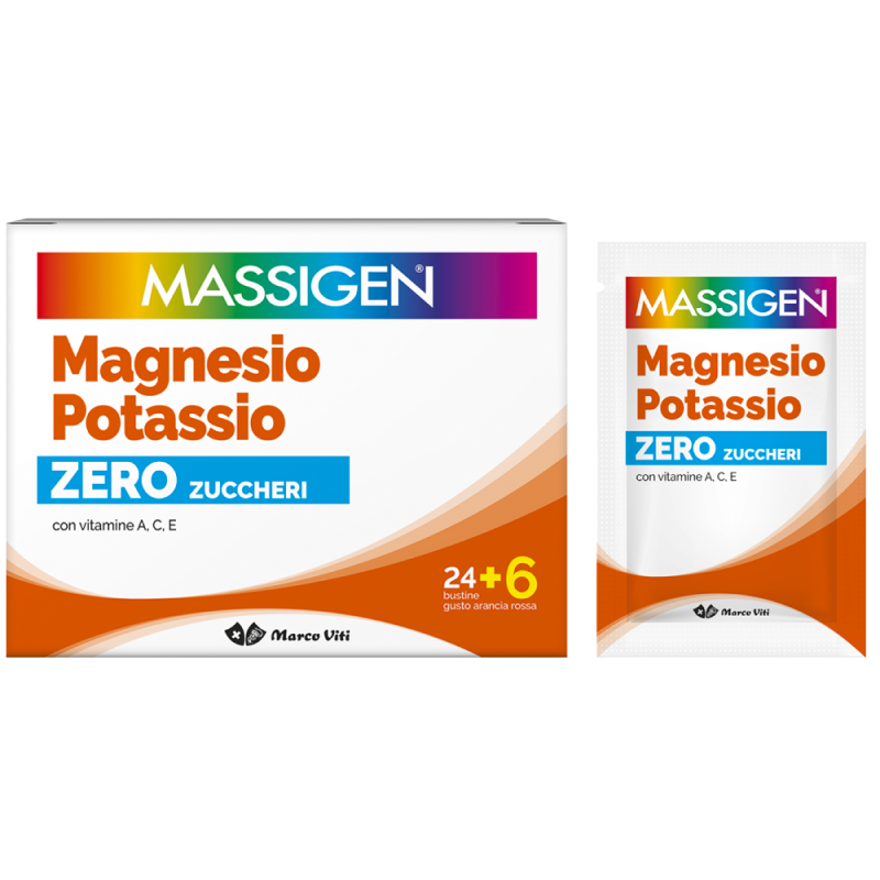Massigen Magnesio e Potassio Zero Zuccheri - 24+6 Bustine Omaggio