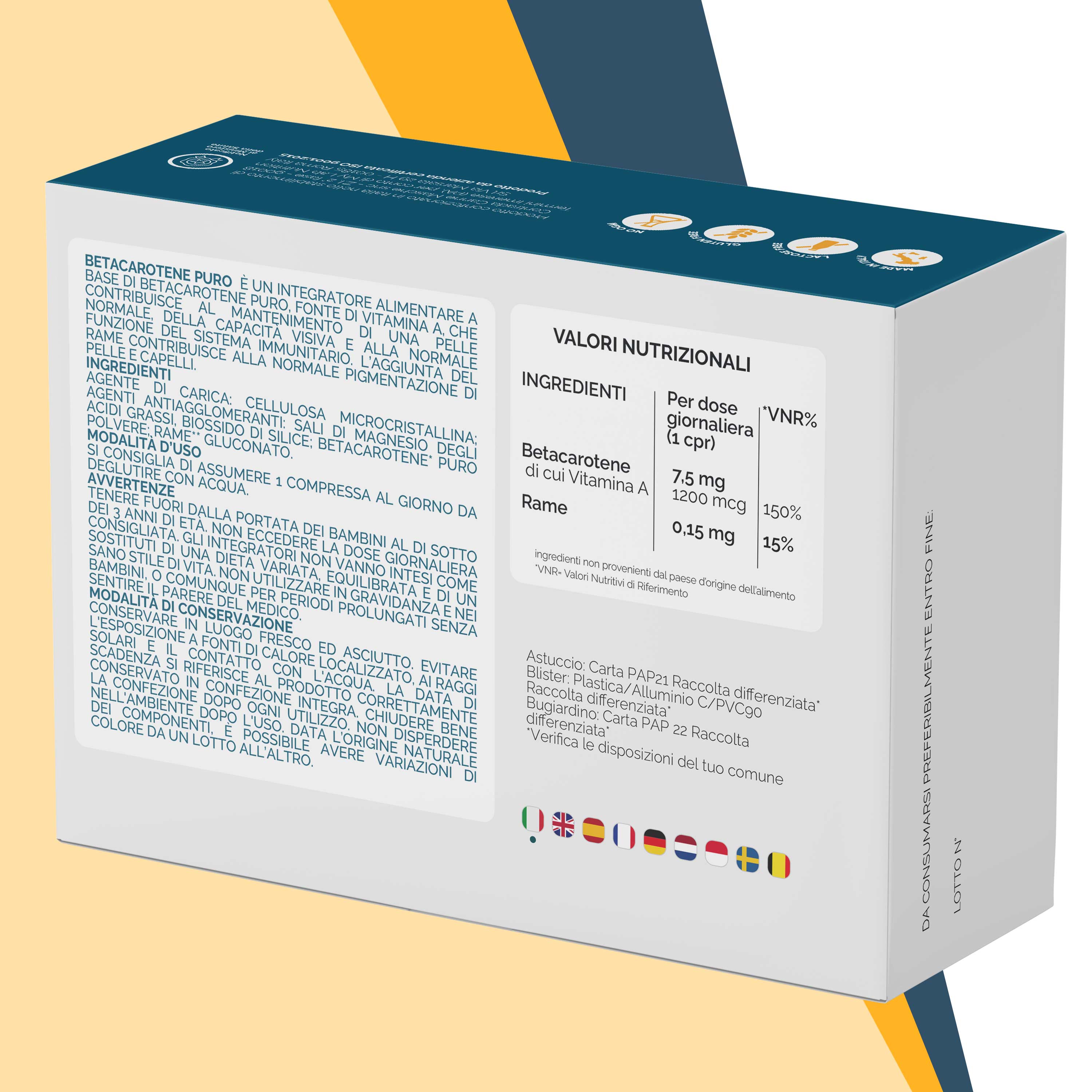 Nutracle Betacarotene Puro 160 Micro-Compresse - Integratore Per La Pelle