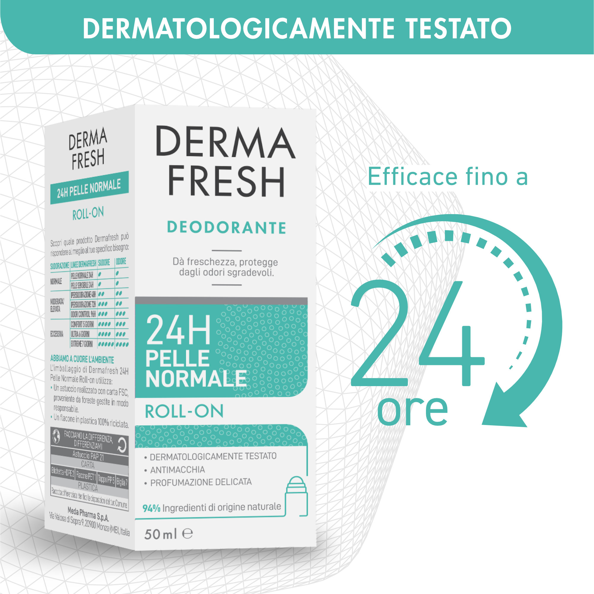Dermafresh 24H Pelle Normale - Deodorante Roll-On 50 ml