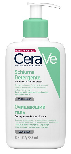 CeraVe Schiuma Detergente Viso Pelle Grassa Seboregolatrice 236 ml CeraVe Schiuma Detergente Viso Pelle Grassa Seboregolatrice 236 ml