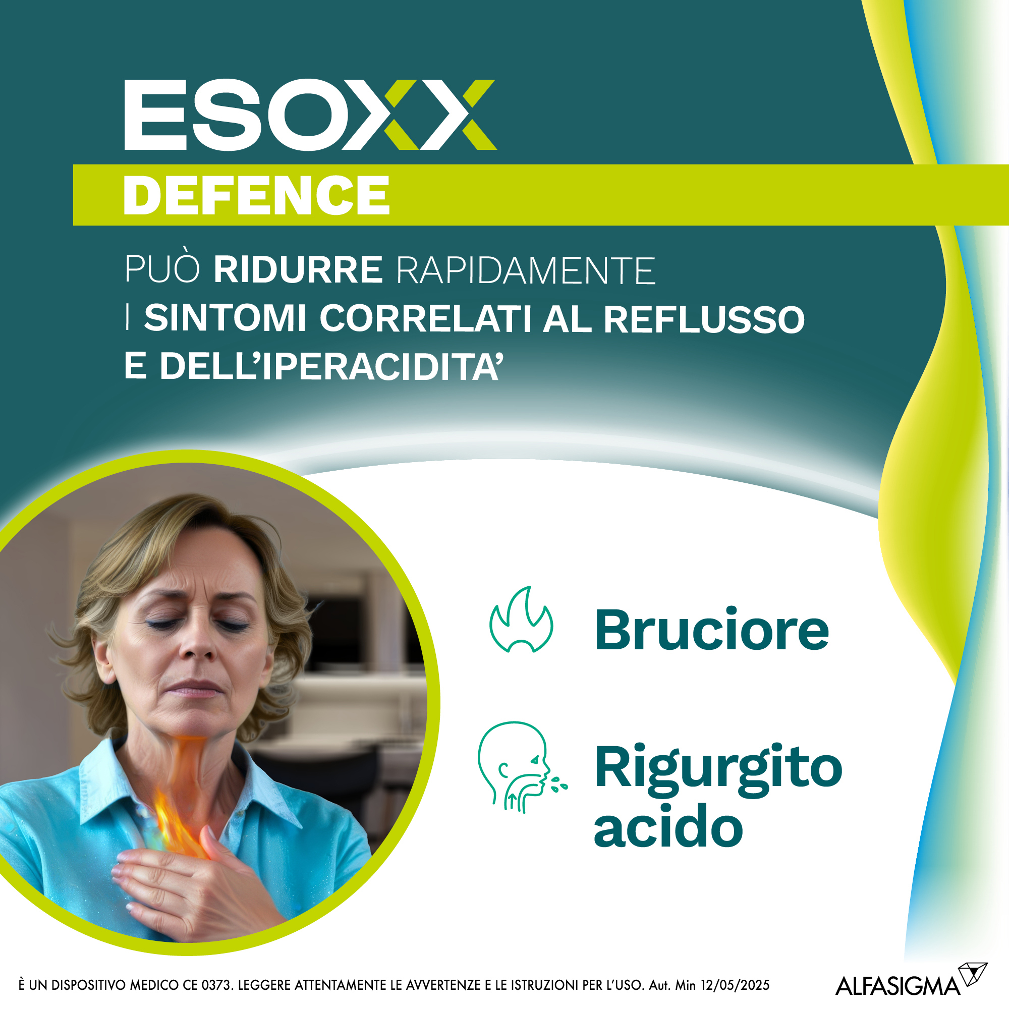Esoxx Defence - dispositivo medico per sintomi da reflusso gastro esofageo, utile in caso di bruciore di stomaco -  30 compresse masticabili